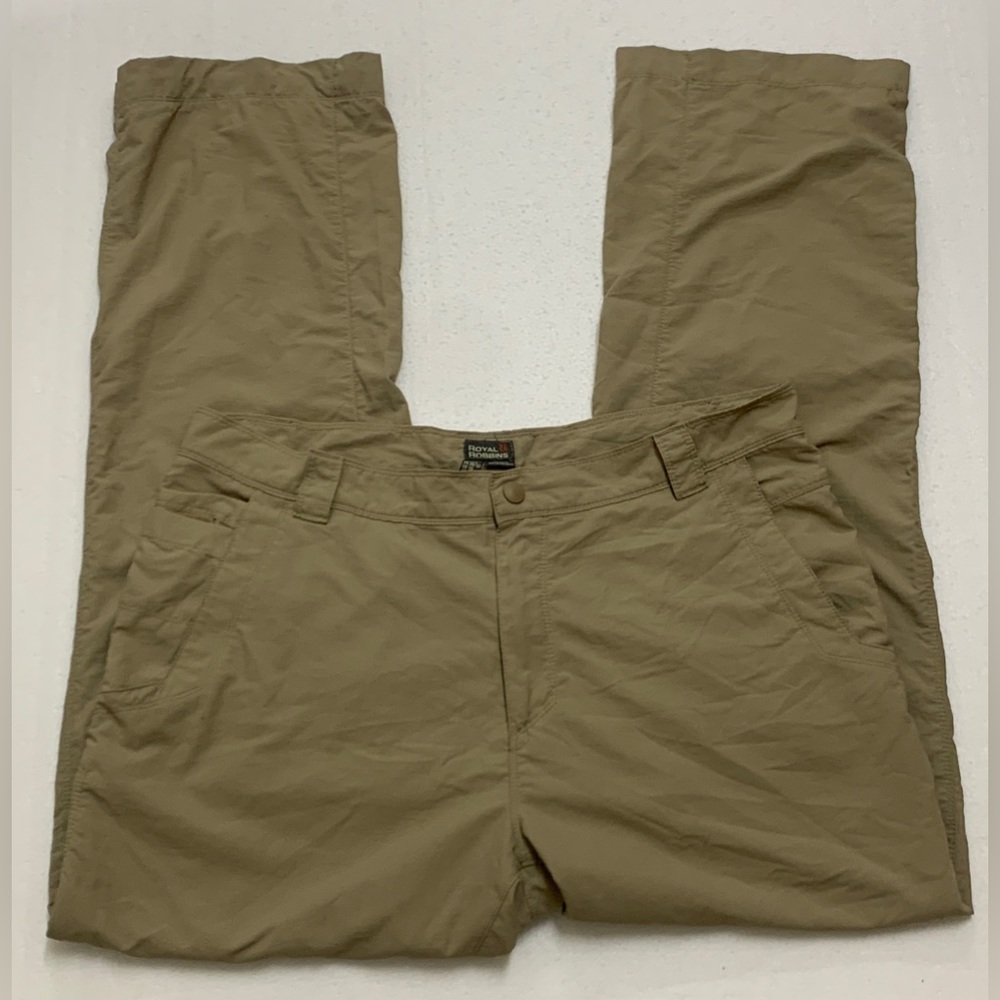 Men’s 38 x 32 Beige Khaki ROYAL ROBBINS Lightweight Tech Hiking Travel Pants